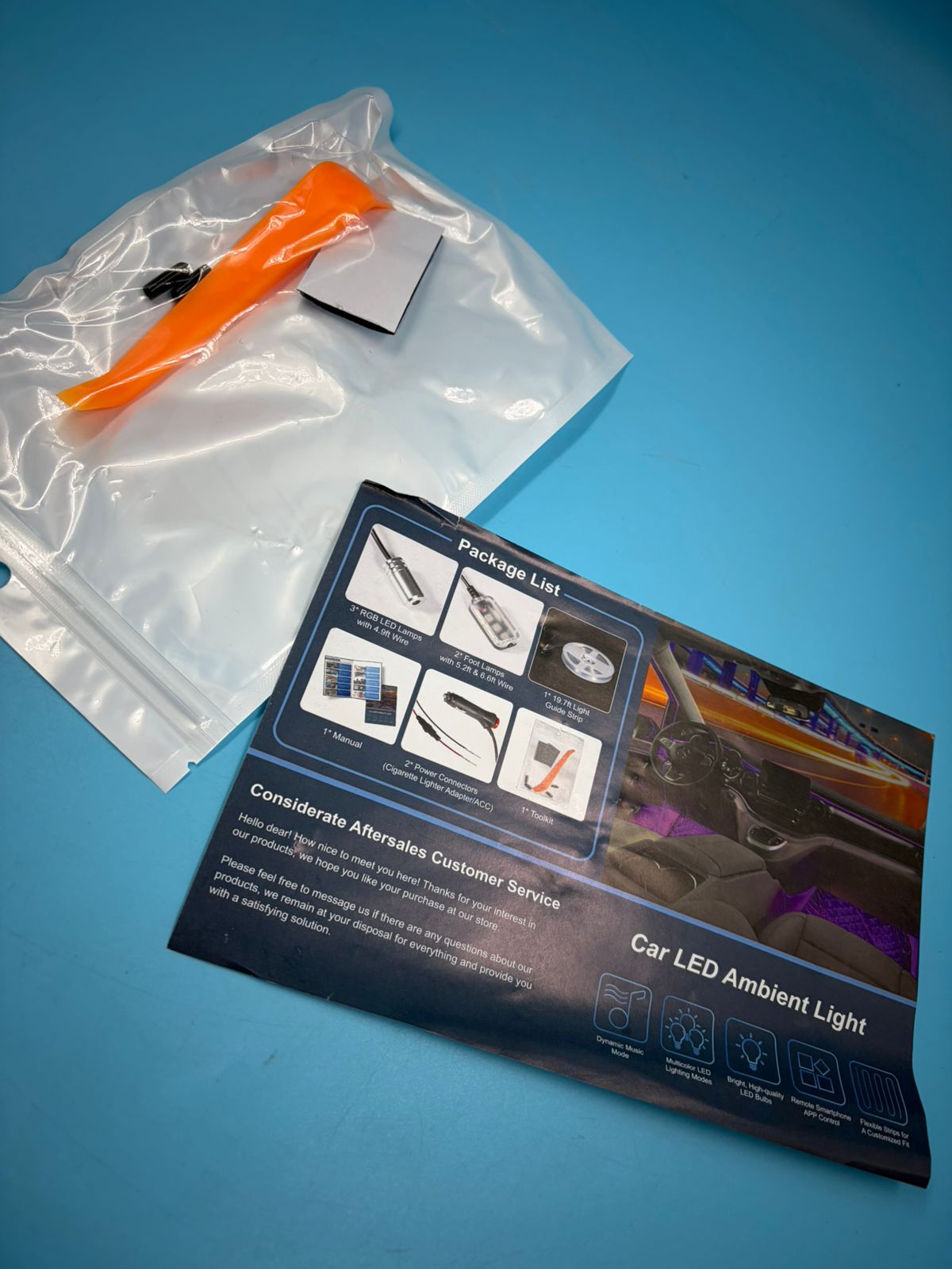 Luces ambientales para interior de coche RGB