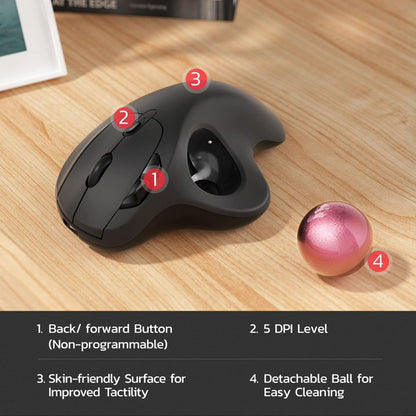 Mouse Trackball inalámbrico Nulea M501 recargable ergonómico