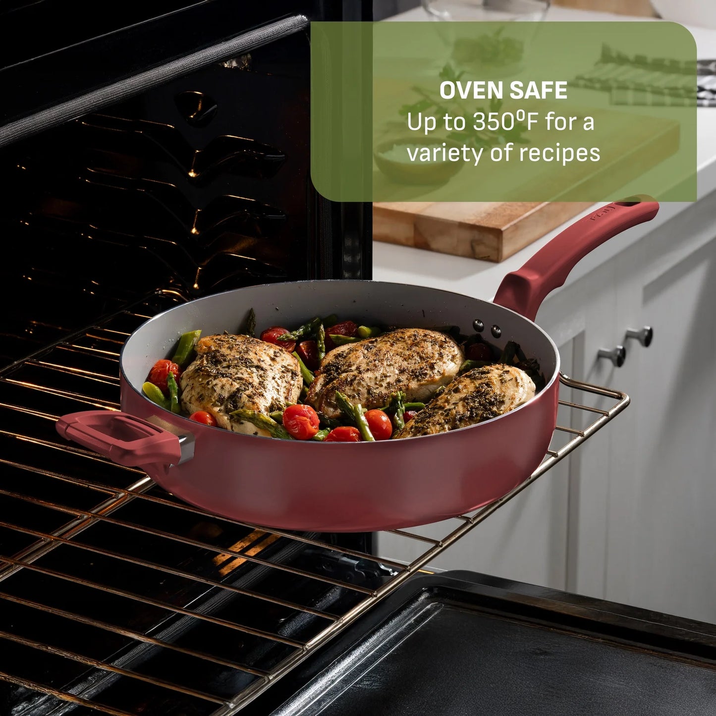 T-fal Kitchen Solutions Cerámica, Utensilios de Cocina de 22 Piezas, Rojo