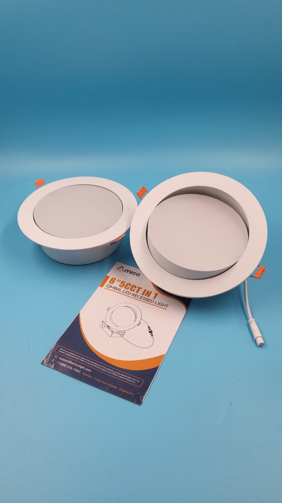 Luces 12 pza LED empotrables de techo con cardán 6 pulgadas, luces direccionales. Amico