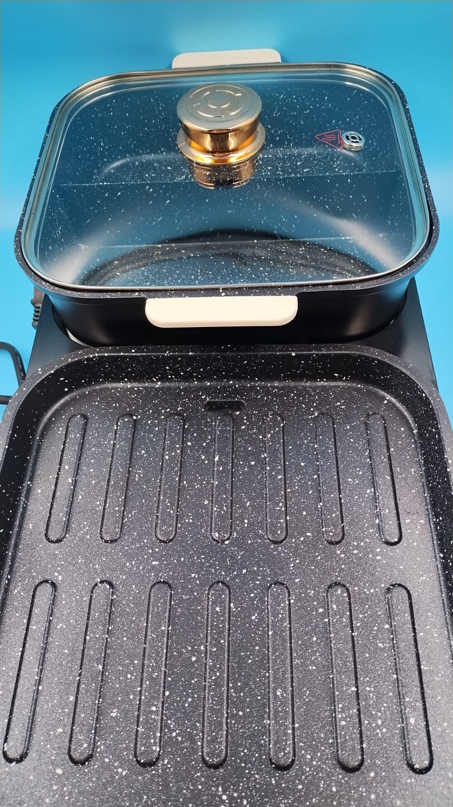 Parrilla eléctrica para interiores, 2 en 1, Control de Temp. (USADA).