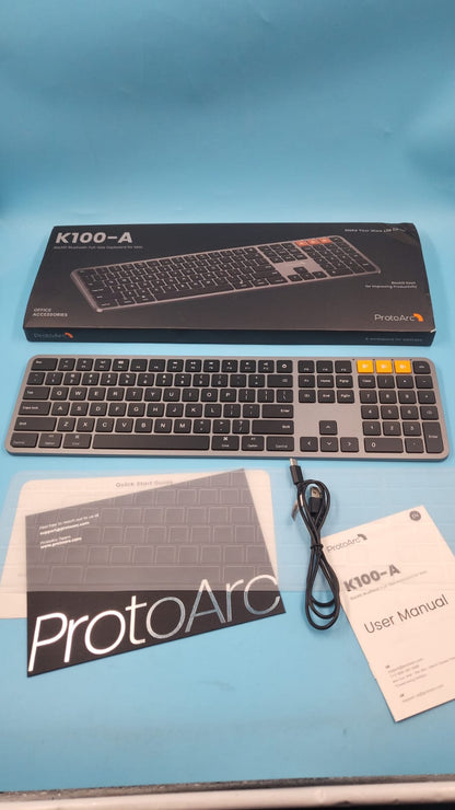 Teclado ProtoArc K100-A inalámbrico retroiluminado para Mac, Bluetooth