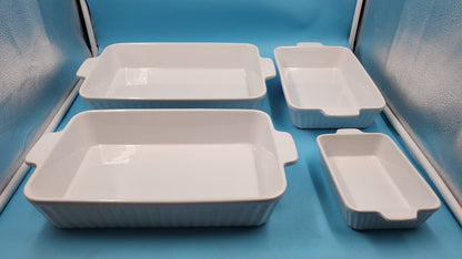 Cazuelas Para Horno FOBENTA 4 Pzs Rectangulares Cerámica DETALLE