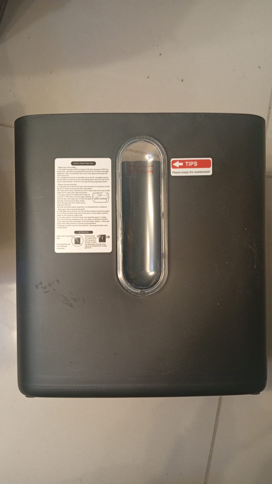 Trituradora de papel para oficina en casa, 4 gal. (USADO).