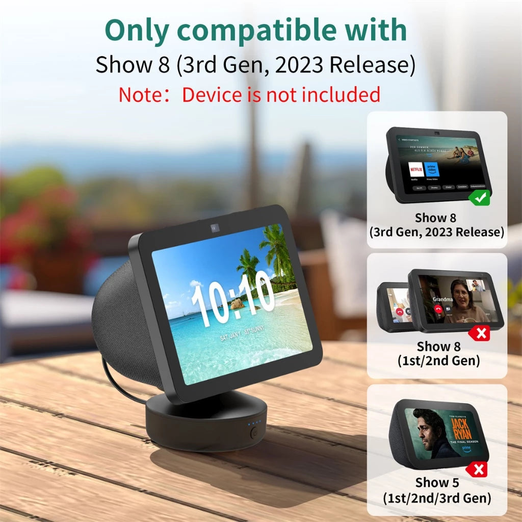 Base de batería para Ech0 Show 8 (3ra Gen) Blanco (Usado)