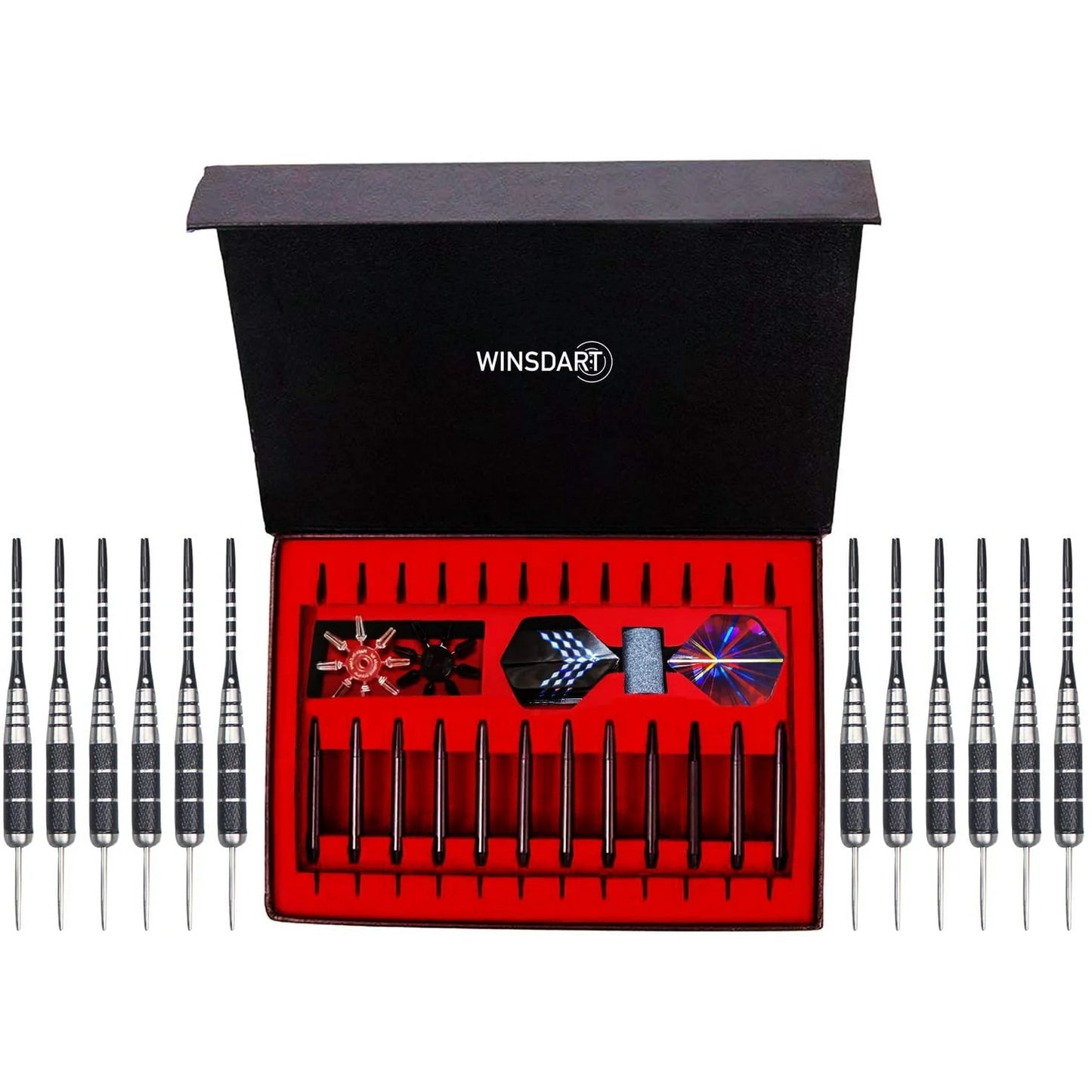 Juego de dardos con punta de acero WINSDART (paquete de 12).
