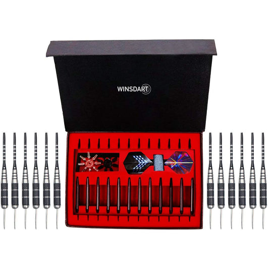 Juego de dardos con punta de acero WINSDART (paquete de 12).