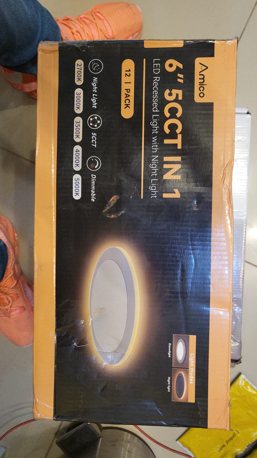 Amico 12 luces LED empotrables de techo de 6 pulgadas 5CCT con luz nocturna.