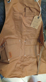 Delantal de trabajo de lona encerada, Texas Canvas Wares, ajustable.