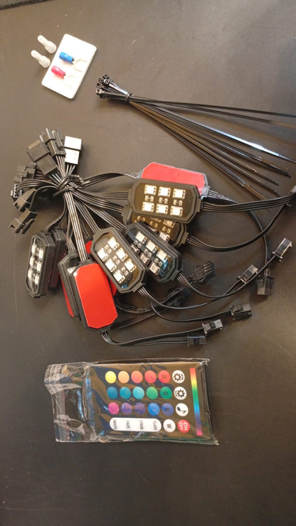 Kit de 12 luces LED para motocicleta, impermeables con control.