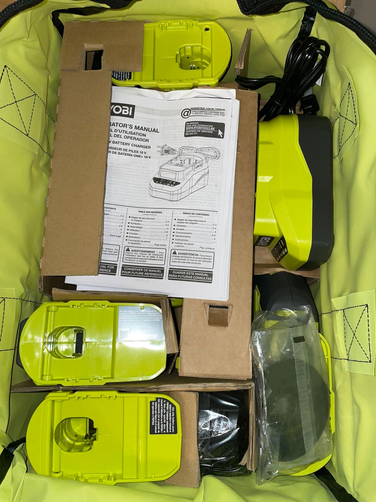 RYOBI ONE+ PCL1600K2 Kit combinado inalámbrico de 6 herramientas de 18 V.