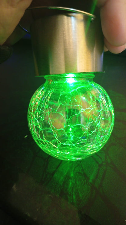 Luces solares, esféricas con pinzas para colgar, multicolor.