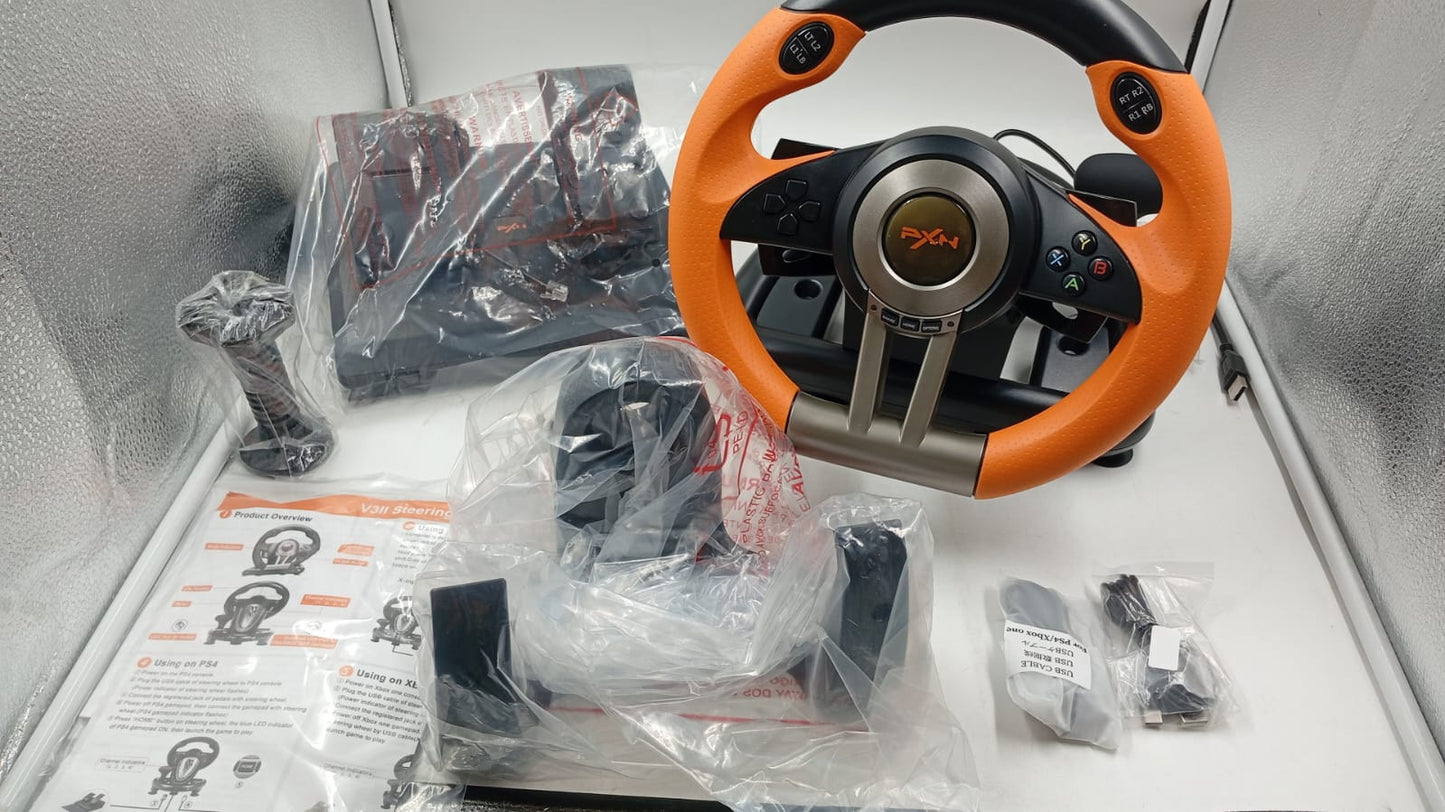 Volante de carreras para PC PXN V3 PRO, USB, XBOX, PS, SWITCH.