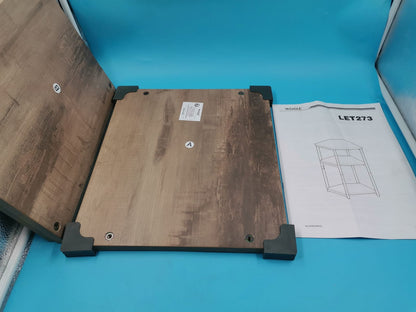 Mesa Auxiliar VASAGLE 3 Niveles Buró de Noche Industrial Beige Grisáceo