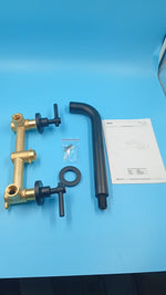 Grifo y llaves para bañera SUMERAIN, negro mate, montaje en pared.