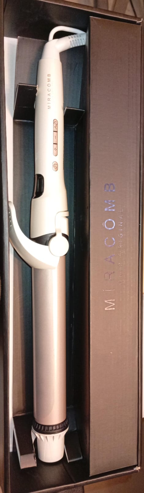 MIRACOMB Rizador de pelo de cerámica, temporizador inteligente.