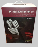 Juego de cuchillos de cocina Helaoban con bloque y afilador, 14 piezas