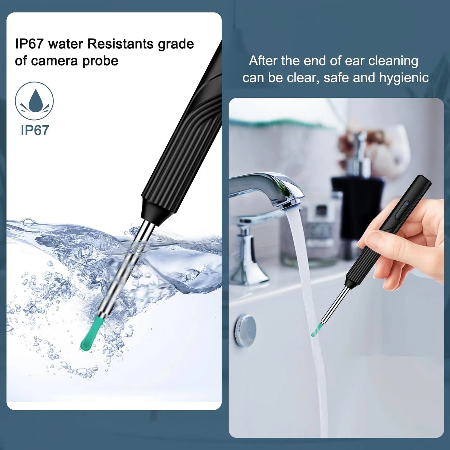 Kit de eliminación de cerumen con cámara, WiFi, 7pcs limpieza.