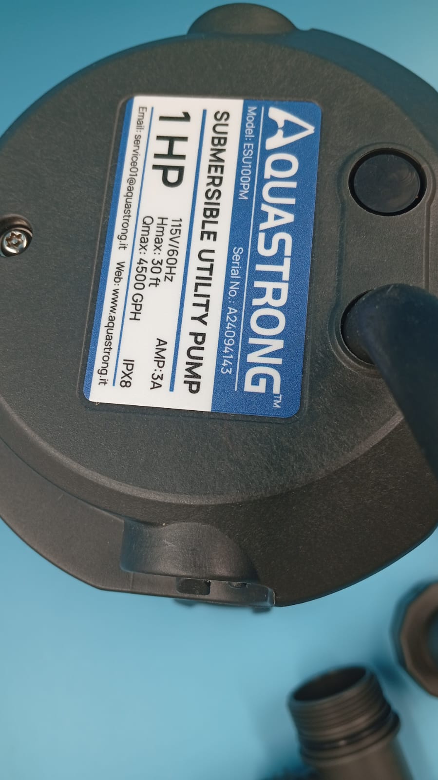 Bomba de agua sumergible termoplástica portátil para extracción.