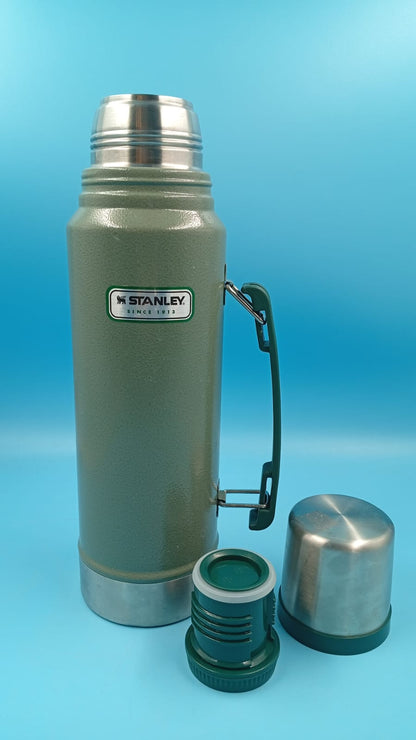 Thermo Stanley, clasico de 1.1 QT, tapa de taza, acero inoxidable (USADO)