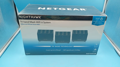 Sistema Mesh Tribanda, WiFi 6, Netgear MK83/100NAS, 6750FT.