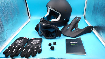 Casco de motocross infantil / juvenil con gafas, guantes y bolsa, DOT-M