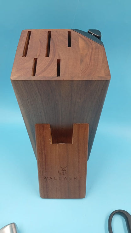 Juego de 7 cuchillos de cocina con bloque y afilador, Walderk (DETALLE)