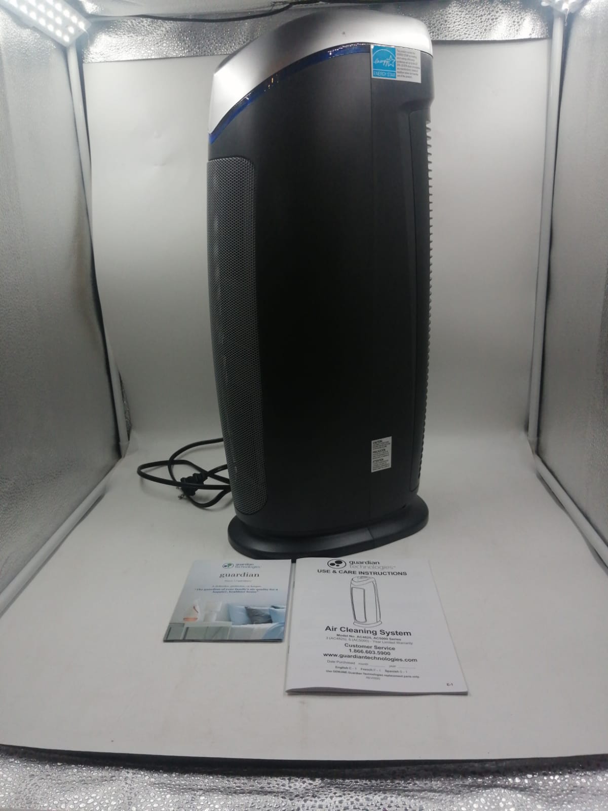 Sistema de purificación de aire 3 en 1 con filtro HEPA, UV(DETALLE)