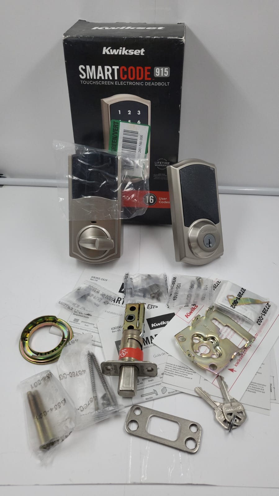 Cerradura con pantalla táctil y con seguridad electrónica Kwikset Smartcode 915