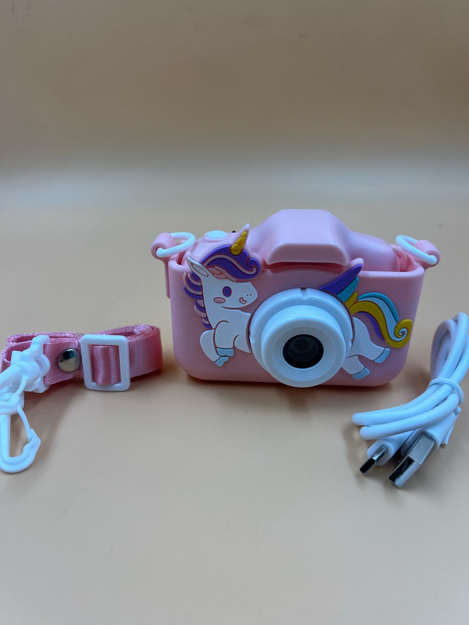 Cámara digital unicornio rosa para niños