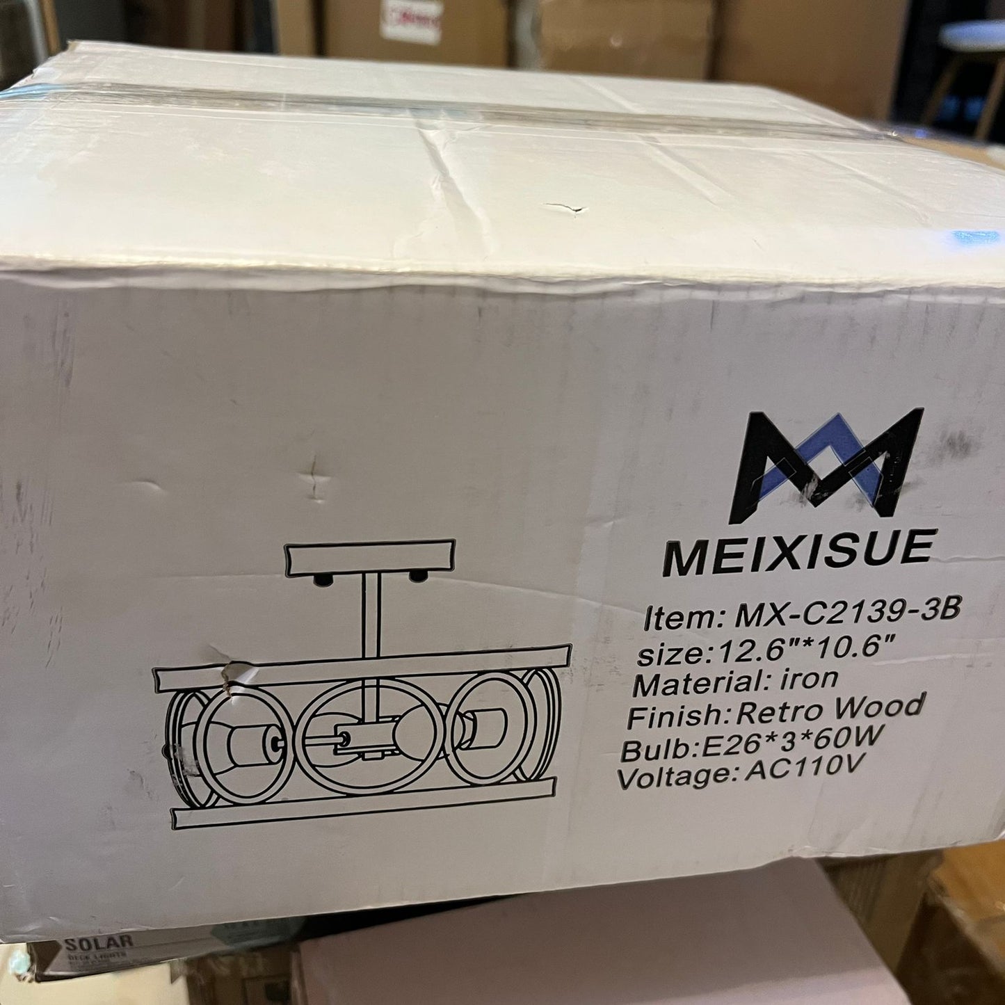 MEIXISUE - Lámpara de techo de casa moderna 3 luces