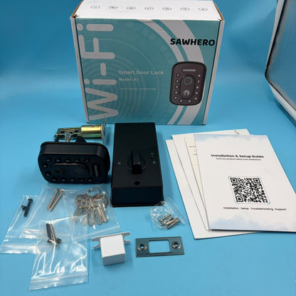Sawhero Cerradura A1 Inteligente Wifi Huella Dactilar Negra