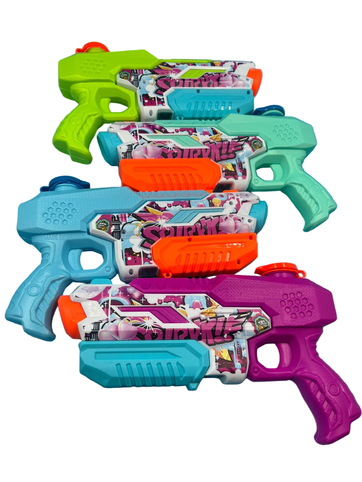 4 Pistolas de agua para adultos y niños 600 cc 32ft