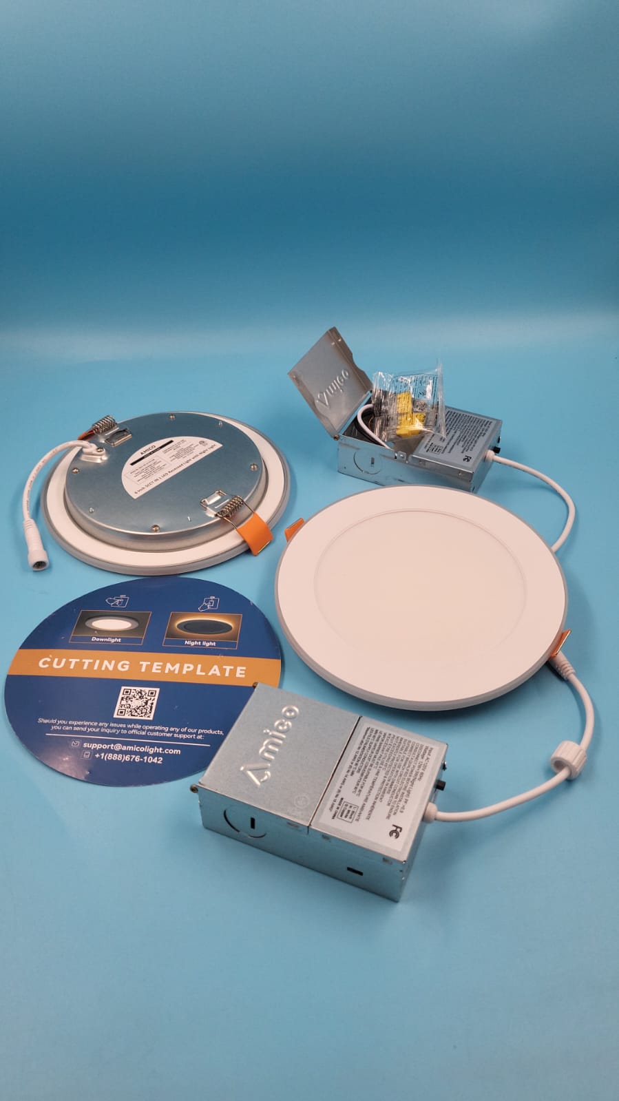 Amico 12 luces LED empotrables de techo de 6 pulgadas 5CCT con luz nocturna.