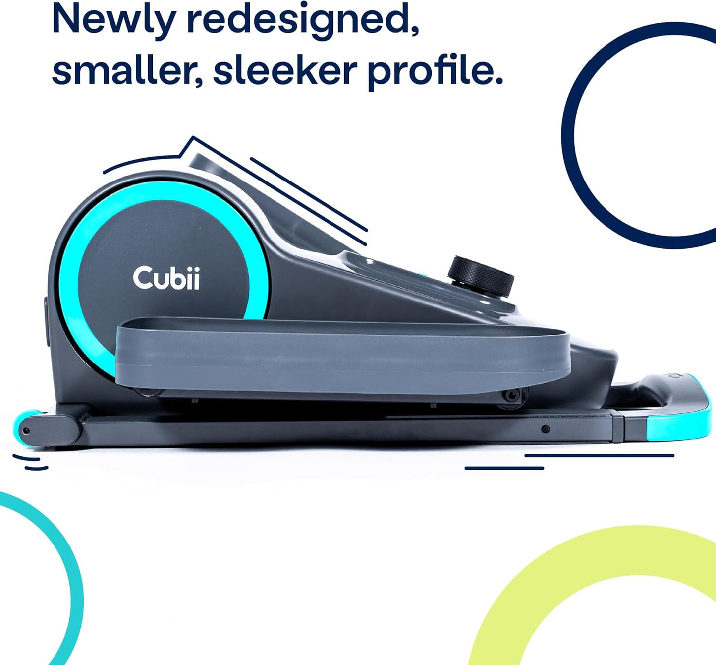 Cubii GO Aqua - Elíptica compacta silenciosa para debajo del escritorio.