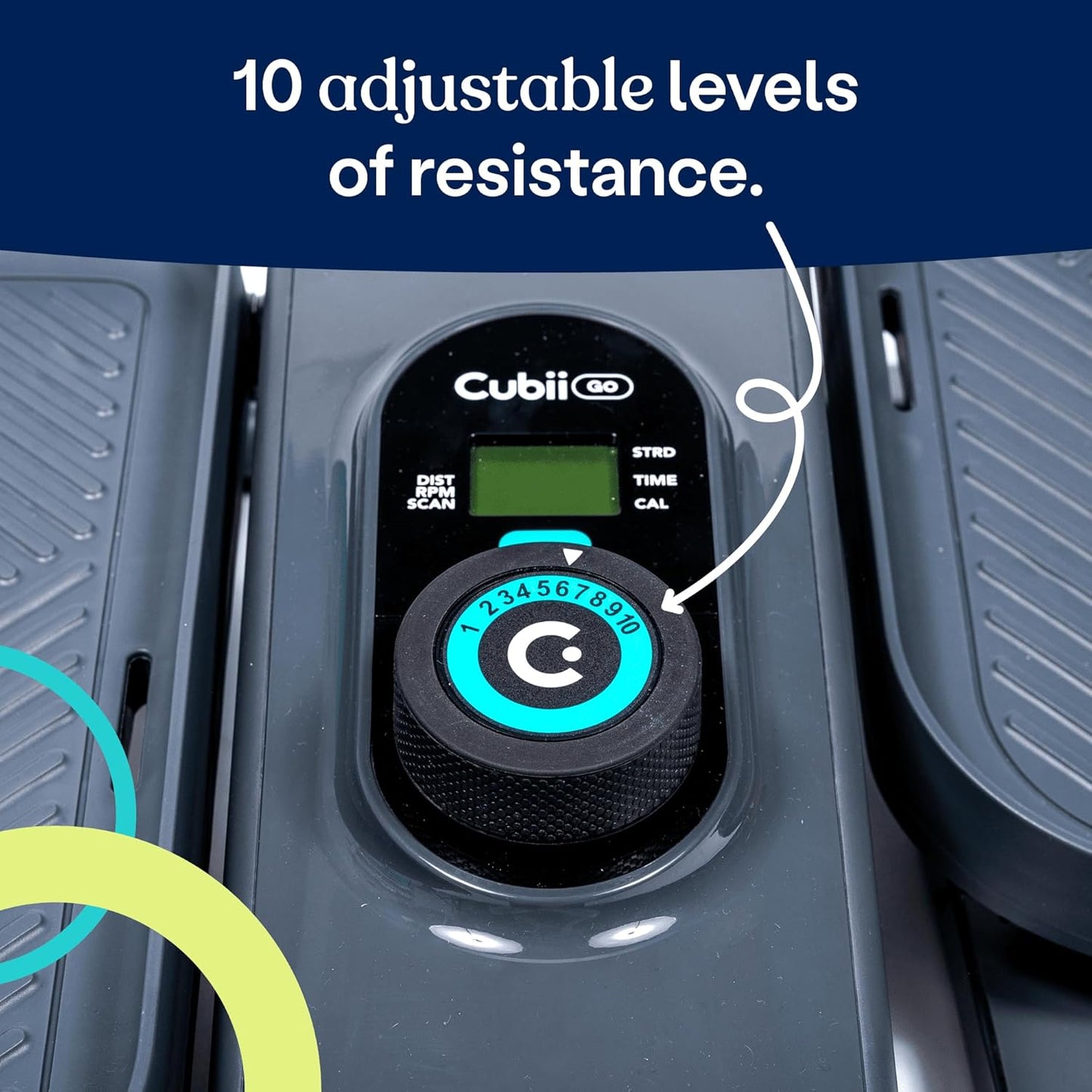 Cubii GO Aqua - Elíptica compacta silenciosa para debajo del escritorio.