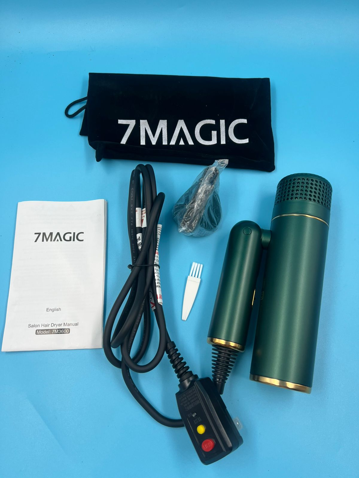 7MAGIC Secador de pelo iónico plegable CAJA CON DETALLE