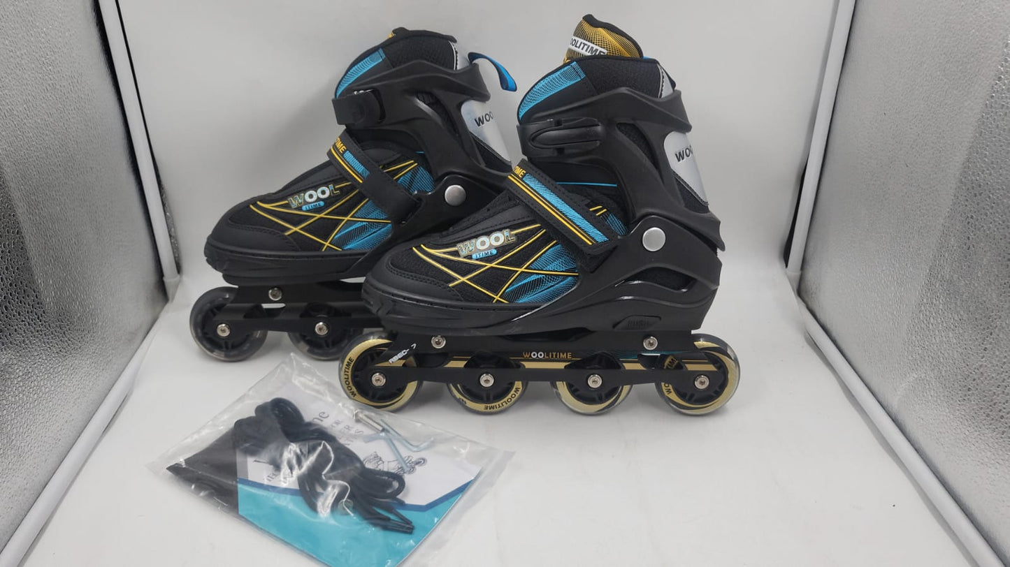 Patines deportivos ajustables para niñas y niños con ruedas iluminadas