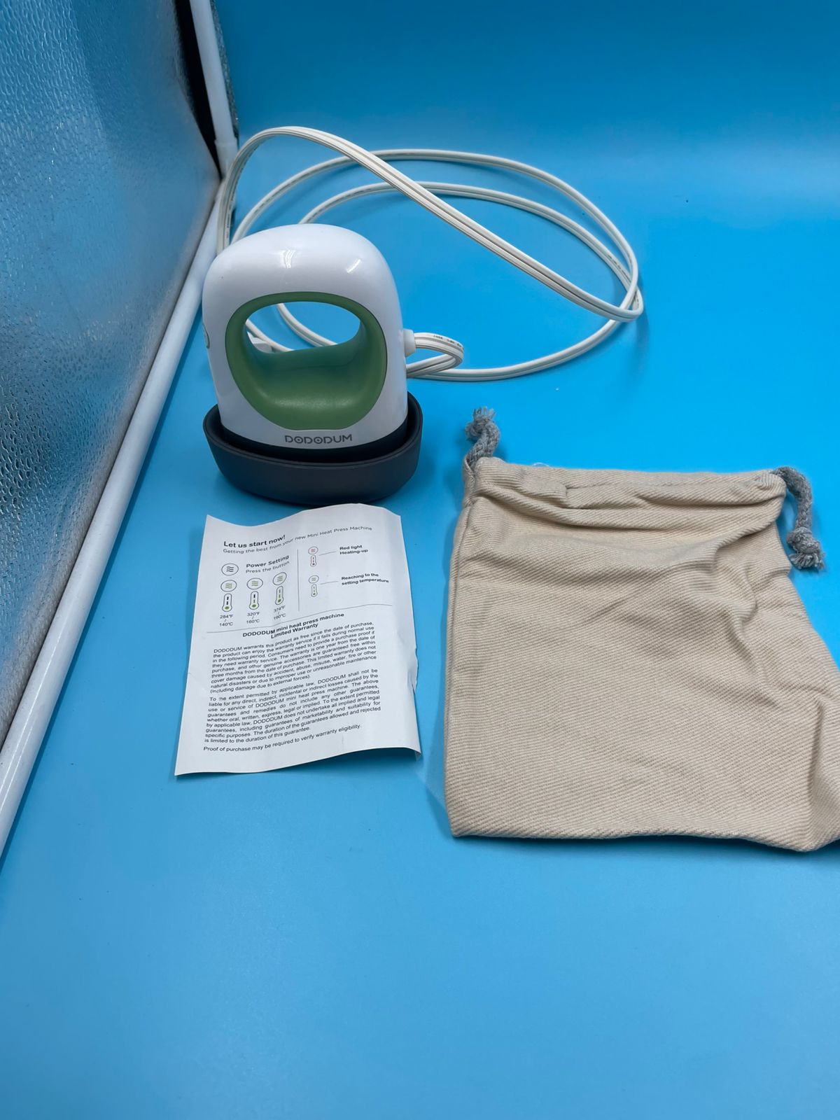 Mini máquina de prensa de calor fácil, verde.