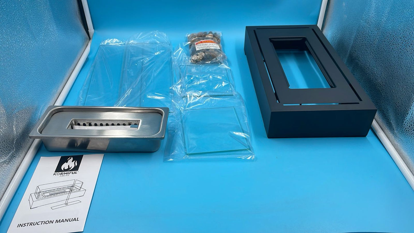 Chimenea de mesa, pequeña de acero inoxidable, Korniful.