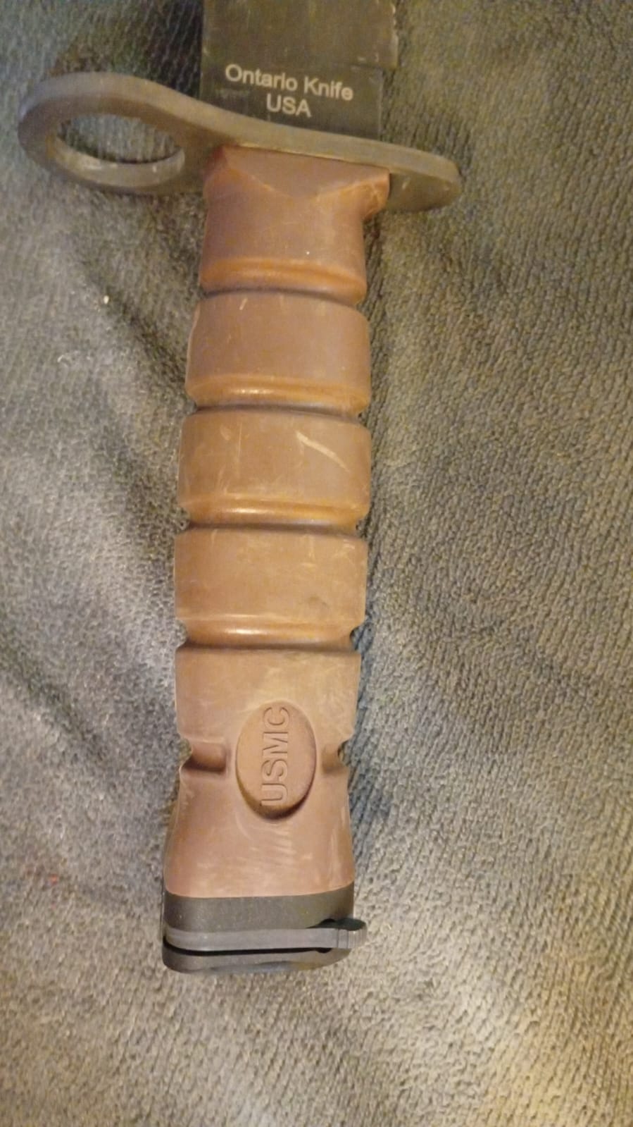 Cuchillo de supervivencia, Ontario OKC3S, bayoneta marina.(DETALLE)