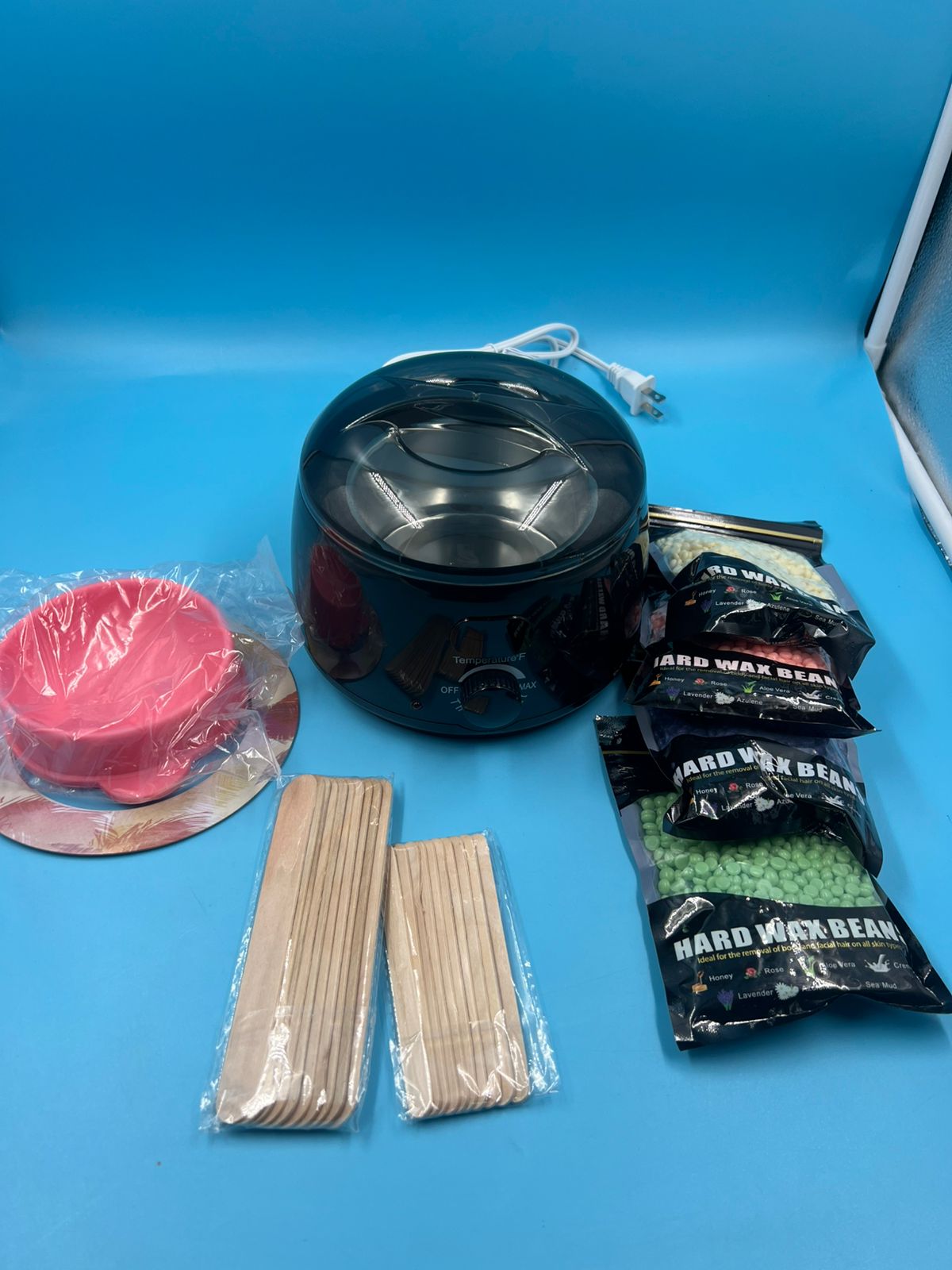 Kit de depilación para mujeres y hombres, 4 bolsas de cera