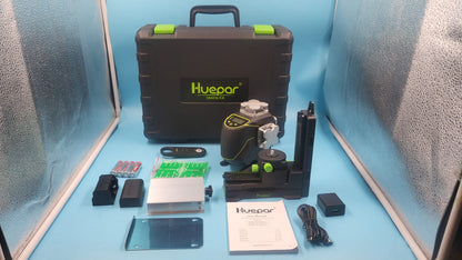 Nivel Láser Huepar 4D 4x360 Verde Bluetooth Autonivelante  S04CG