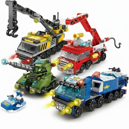 Bloques de construcción 4 vehiculos variados City Truck