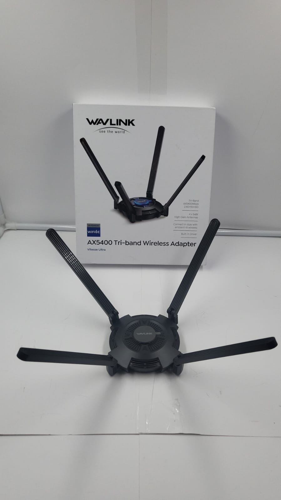 Adaptador USB WiFi 6 WAVLINK AX5400 de largo alcance para PC y portátil.