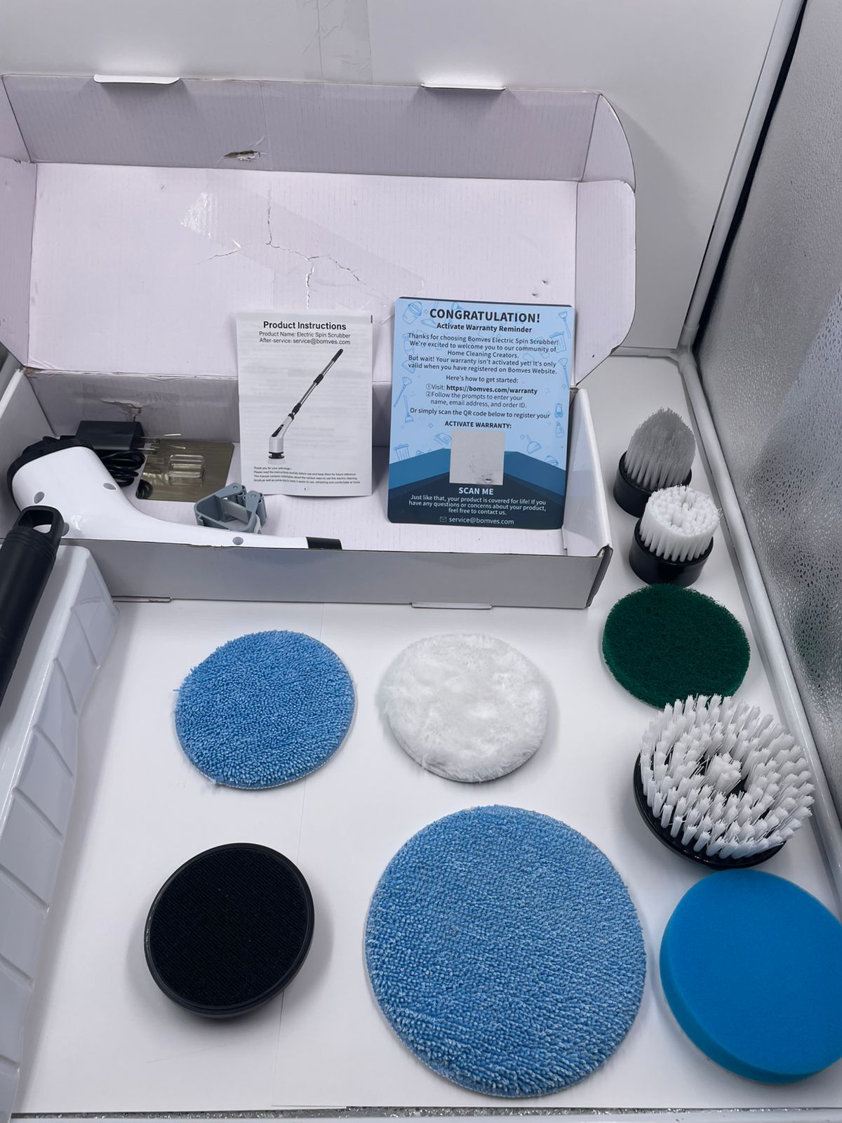 Cepillo eléctrico giratorio OSDUE, inalámbrico, para ducha, con 8 cabezales reemplazables.