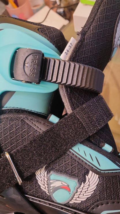 KDJ Patines en línea para niños, patines ajustables con 4 ruedas iluminadoras
