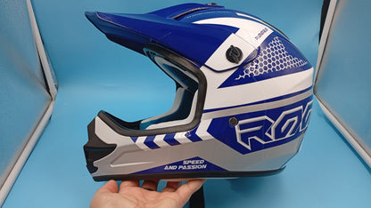 Casco de motocross para niños Roozo FF601-2 Talla M, Azul (USADO)