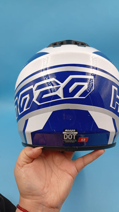 Casco de motocross para niños Roozo FF601-2 Talla M, Azul (USADO)