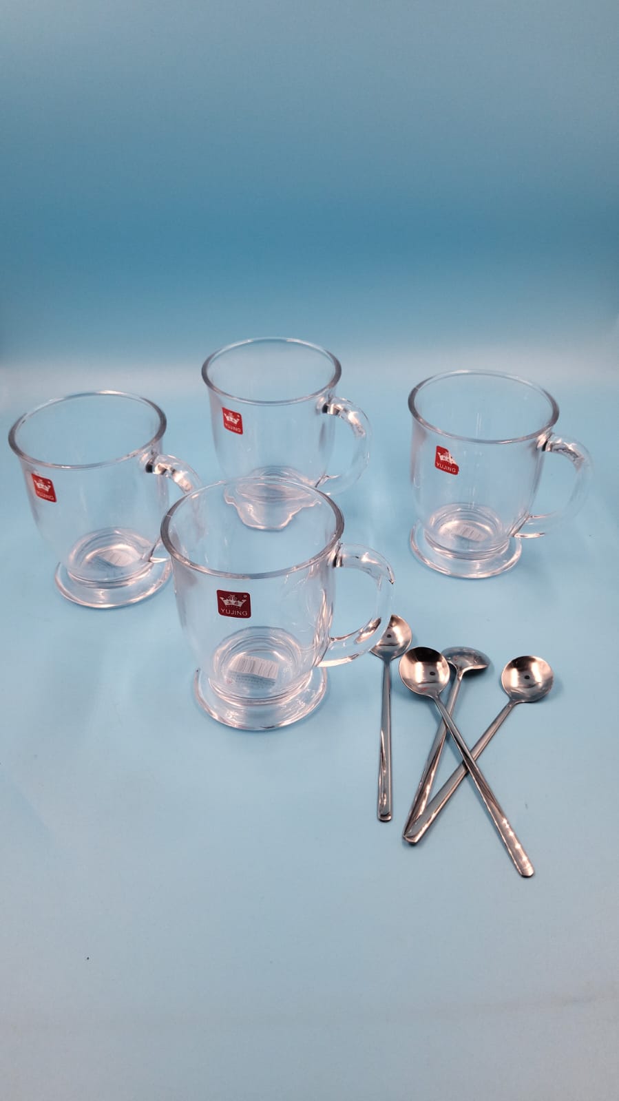 4 tazas de vidrio, transparente grande, de 15 oz con asas para bebidas calientes